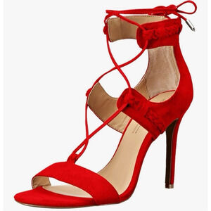 Daya by Zendaya‎ Starke Red Suede Lace-Up Dress Pump Women Size 9.5 NWB